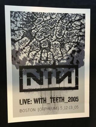 Very Rare Nin Live With Teeth Boston Orpheum 2005 Limited Edition Tour Poster