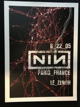 Very Rare Nin Live With Teeth Paris France 2005 Limited Edition Tour Poster