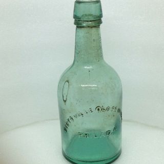 Antique Squat Bottle Dyottville Glass Philadelphia Pa Turquoise Color