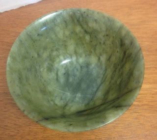 A Fine Antique Chinese Spinach Green Jade Bowl Cup 2