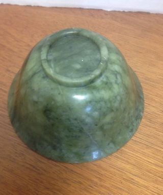 A Fine Antique Chinese Spinach Green Jade Bowl Cup 3