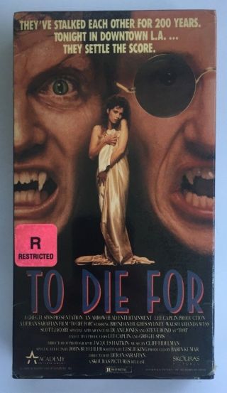 To Die For Rare & Oop Horror Movie Academy Home Video Release Vhs