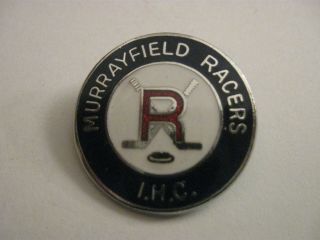 Rare Old Murrayfield Racers Ice Hockey Club Enamel Brooch Pin Badge