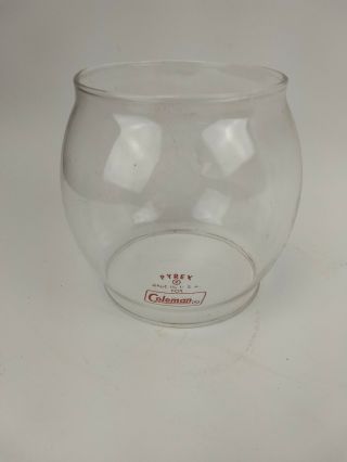 Vintage Coleman Lantern 200a Red Letter Pyrex Glass Globe.  Globe Only.  1958 - 1962