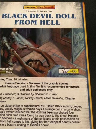 Black Devil Doll From Hell Hardbox Dvd Cover A Massacre Video hard box rare oop 2