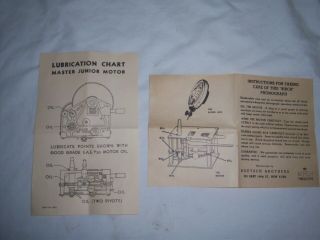 Antique Birch Phonograph Master Junior Care & Motor Lubrication Guide Manuals
