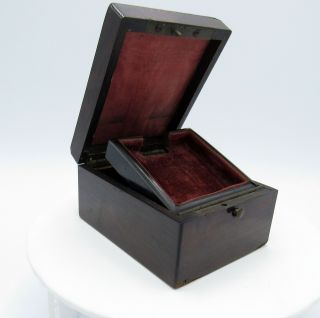 Antique Inlaid Wood Pocket Watch Case/box With Velvet & Silk Lining,  Nr