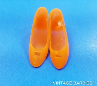 Barbie / Francie Doll Orange Cut Out Heels / Shoes Htf Vintage 1960 
