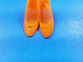 Barbie / Francie Doll Orange Cut Out Heels / Shoes HTF Vintage 1960 ' s 2
