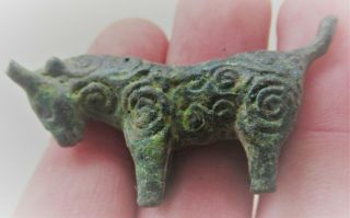 British Found Circa 100bc - 100ad Ancient Celtic Romano Bronze Votive Ram Figurine