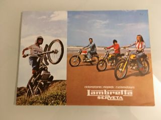 Rare Vintage Lambretta Brochure Advertising Barn Find Poster Sports Moped Parts