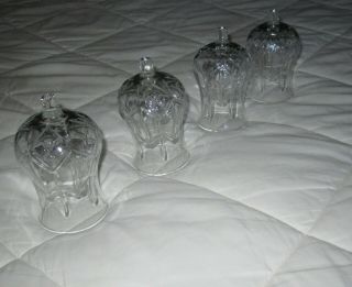Set Of 4=vtg Clear Glass Candle Votive Glass Cups Home Interior 5 1/2 " H.  Flared