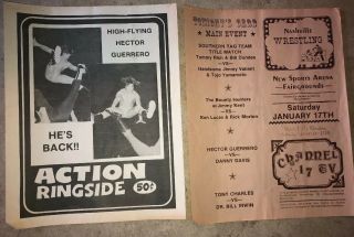 Rare Vintage 70s 80s Nashville Tennessee Wrestling Program Wwe Wwf Wcw Nwa Uswa