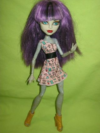 Rare Cam Create A Monster High Gray Body Mummy Doll In Dress Shoes & Purple Wig