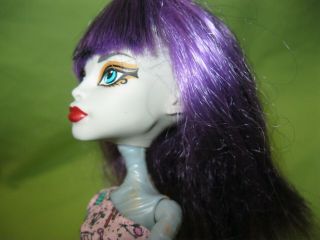 Rare CAM Create A MONSTER HIGH Gray Body MUMMY DOLL in Dress Shoes & Purple Wig 3