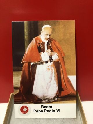 Bl.  Pope Paul Vi 2nd Class Relic Vestment Holy Card Ex Indumentis Rare