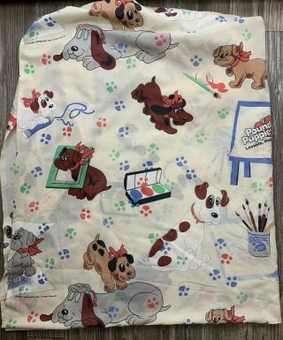 Pound Puppies Twin Fitted Sheet Vintage Rare 1986 Usa Made