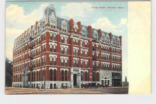 Antique Postcard Kansas Wichita Carey Hotel Exterior View Image