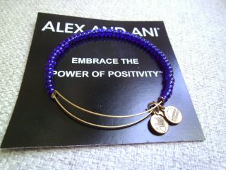 Rare Alex And Ani Cobalt Blue Shimmering Soleil Sea Beads Bracelet Retired