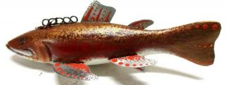 Kirk Schnitker Trout Folk Art Fish Spearing Decoy Ice Fishing Lure