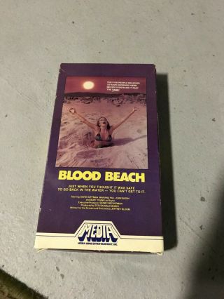 Blood Beach Media Horror Sov Slasher Rare Oop Vhs Big Box Slip