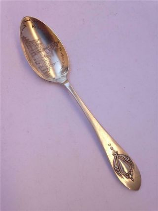 Antique Muscatine,  Ia High School Sterling Silver Souvenir Spoon Pat.  11 - 29 - 05