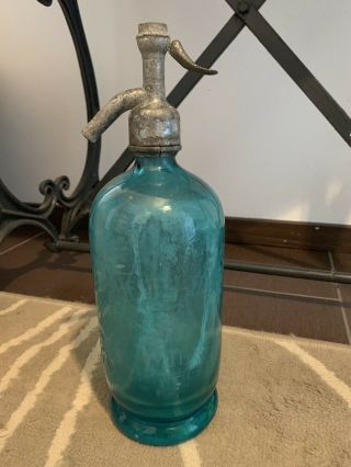 Rare Vintage Antique Glass Seltzer Water Bottle 2