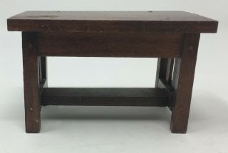 Vintage Dollhouse Miniature Wood Rectangle Table Furniture