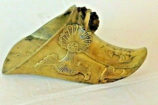 Antique Large Solid Brass Wall Mounted Shoe 9.  8 