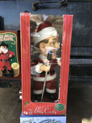 Rare Bing Crosby Moving Singing Santa,  Gemmy Pop Culture Series 2001