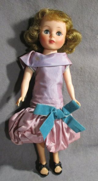 Vintage American Character 10.  5 " Toni Doll - Blonde In Lavender Dress