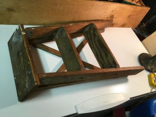 Antique Vintage Weathered Wood Folding Step Ladder Rustic Farmhouse Garden Decor 3