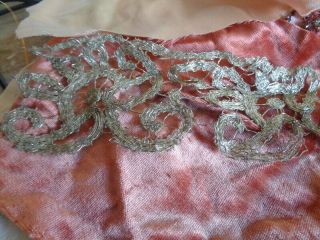 Circa 19th Century Silver Metallic Handmade Lace Great For Collectors