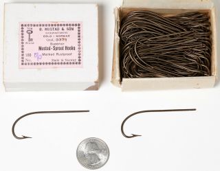 100 Vintage Blind Eye Salmon Fly Tying Hooks - 5/0 Sproat