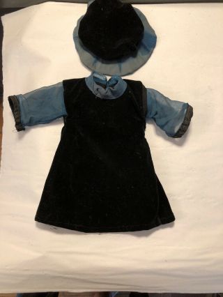Great Antique Child Doll Dress w/Matching Hat 2
