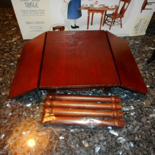 Vtg Springfield Miniature Drop Leaf Table Cherry Stained For 18 " Dolls Never Use