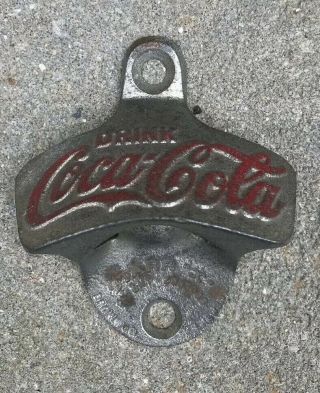 Vintage Antique Coca - Cola Wall - Mount Bottle Opener Starr X Brown Country Store