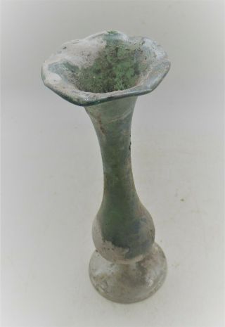 MUSEUM QUALITY ANCIENT ROMAN GLASS IRIDESCENT VESSEL 200 - 300AD 2