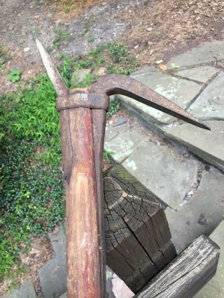Antique Vintage Gifford Wood Co Primitive Ice Tool Or Logging Pole Signed Rare