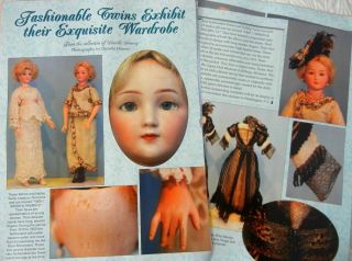 10p History Article,  Color Pics - Antique Simon & Halbig Bisque Twins Dolls