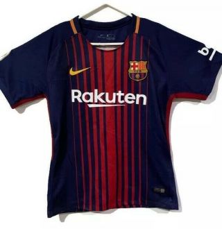 Nike Fc Barcelona Jersey Dri Fit Lionel Messi 10 Soccer Futbol Rare Men Small