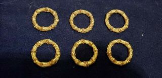 Solid Brass Napkin Ring Holder Set Of 6 Antique Vintage