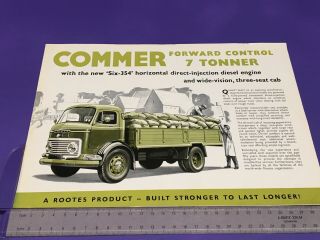 Commer 7 Ton Forward Control Brochure 1962 - Uk Issue,  Rare 9/61