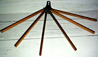 Vintage Antique Primitive Wooden 6 Arm Wall Mount Drying Rack Laundry Clothes