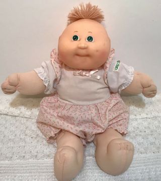 Cabbage Patch Kids Girl Baby Doll 1982 Green Eyes & Blonde Hair