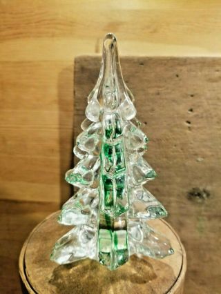 Vintage Antique Mid Century Modern Green Crystal Glass Christmas Tree Silvestri