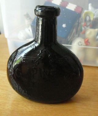 Rare Vintage Purple Glass Bottle - Big Pine Key Glassworks 4 1/8 " Tall