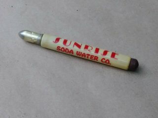 Very Rare Sunrise Soda Water Co.  Los Angeles Advertising Bullet Pencil 1950s