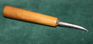 Antique Rug Hooking Hook Wooden Handle Thick Shaft