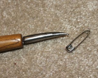 Antique Rug Hooking Hook Wooden Handle Thick Shaft 2